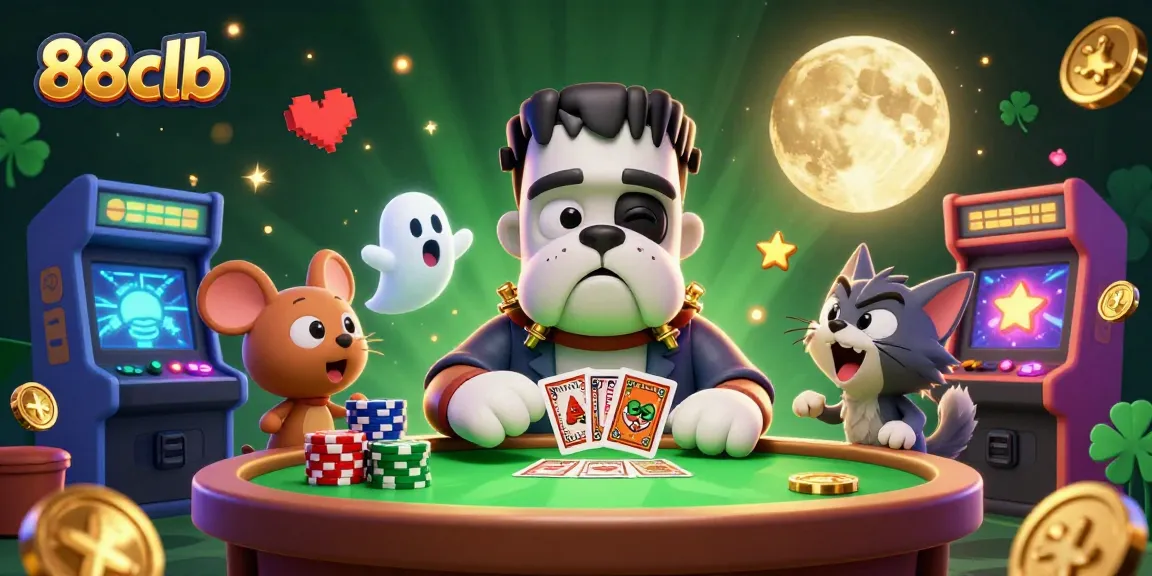 Engage with the casino world of 88clb featuring a fun 3D bulldog dealer, ghost mouse, and more!