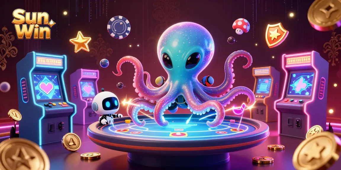 Experience thrilling poker games at Sun Win with vibrant 3D characters and dynamic casino visuals.