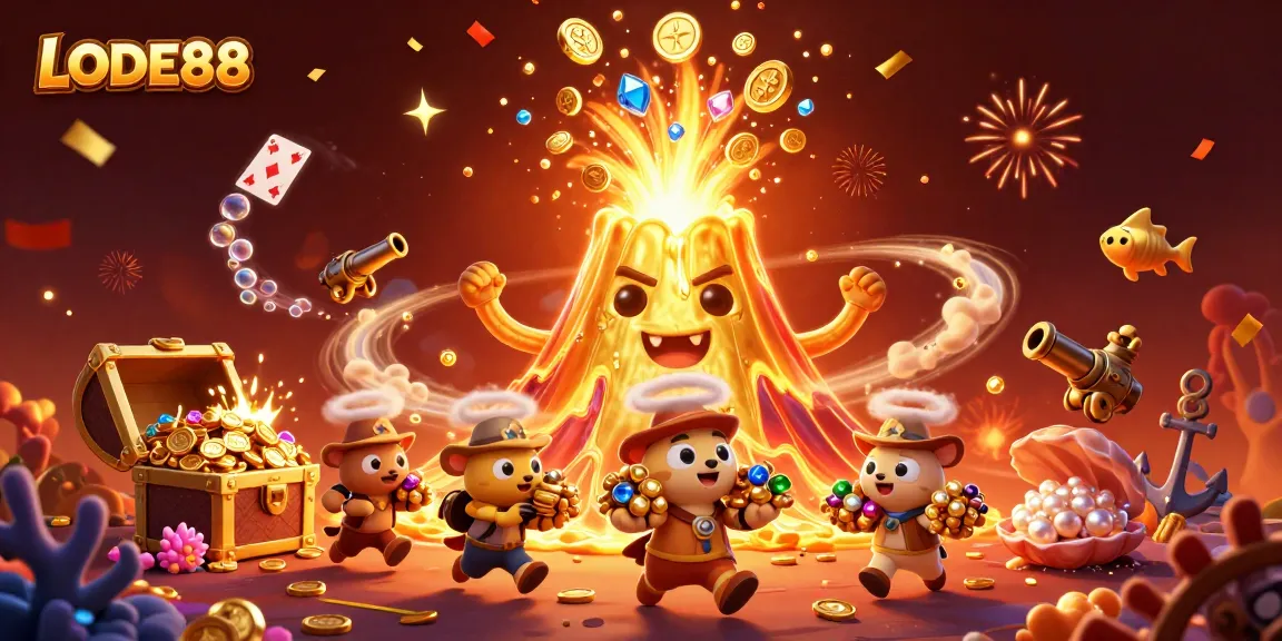 Experience the excitement of LODE88 with a stunning eruption of treasure and celebration.