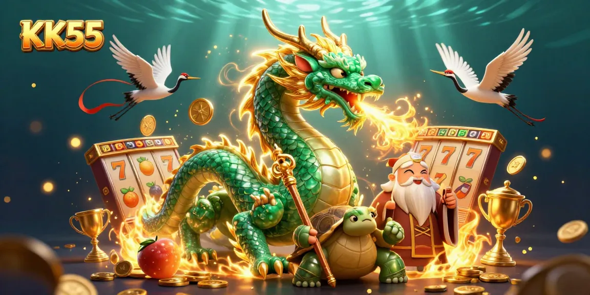 Experience thrilling jackpots with KK55's 3D casino games featuring magical creatures and dynamic action.