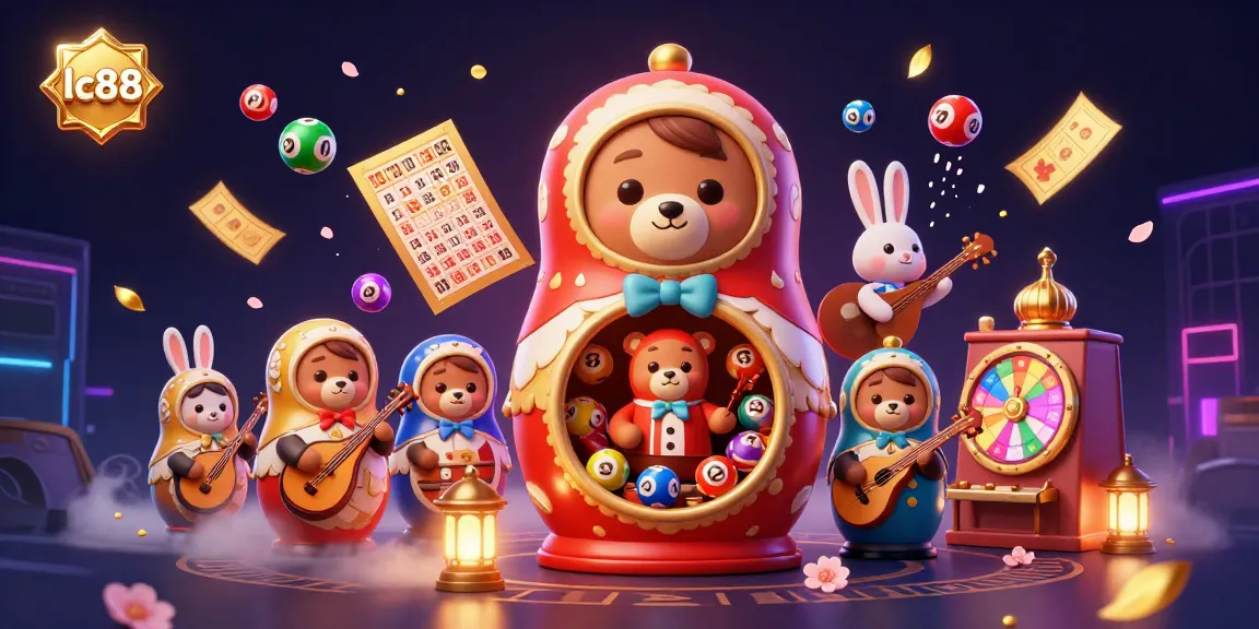 Spin with lc88 lottery elements, showcasing vibrant dealer bears and dynamic game action.