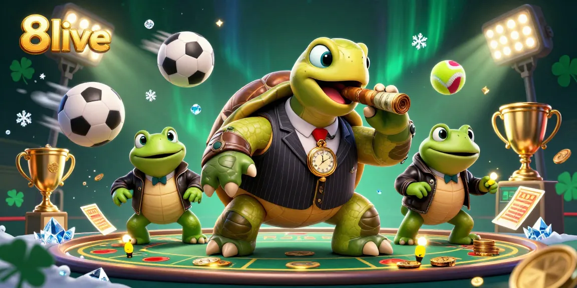 Experience thrilling bets at 8live with a vibrant 3D illustration of immersive casino interactions.