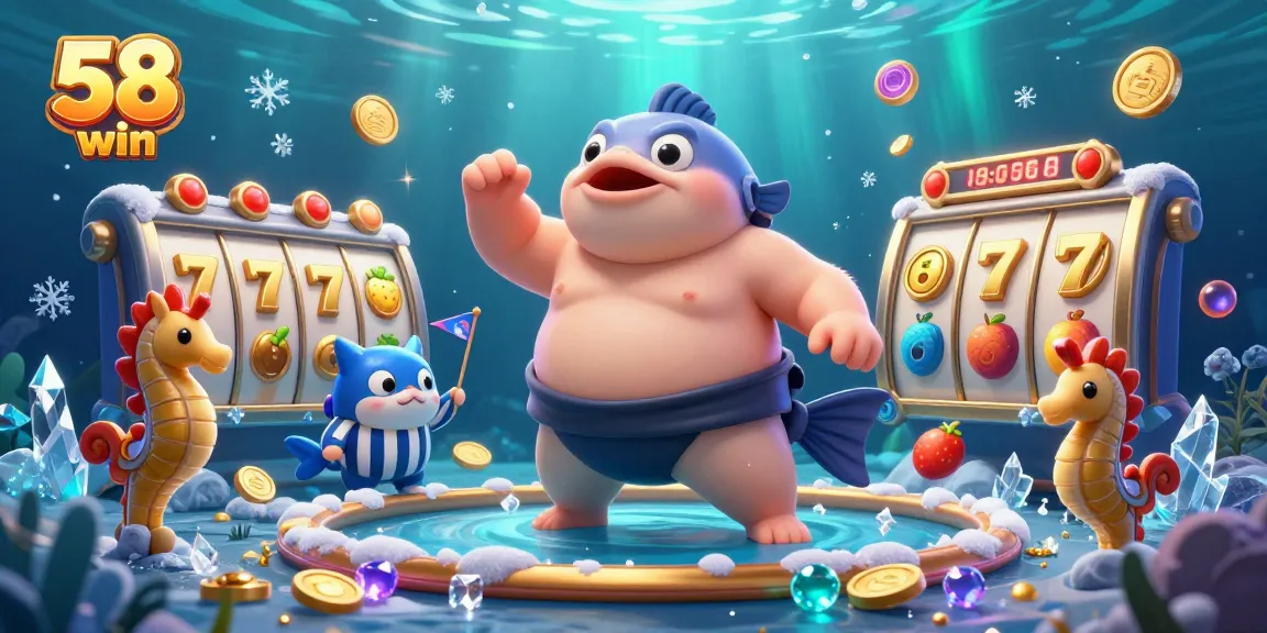 Experience thrilling gameplay at 58 win with an exciting underwater casino scene featuring vibrant characters.