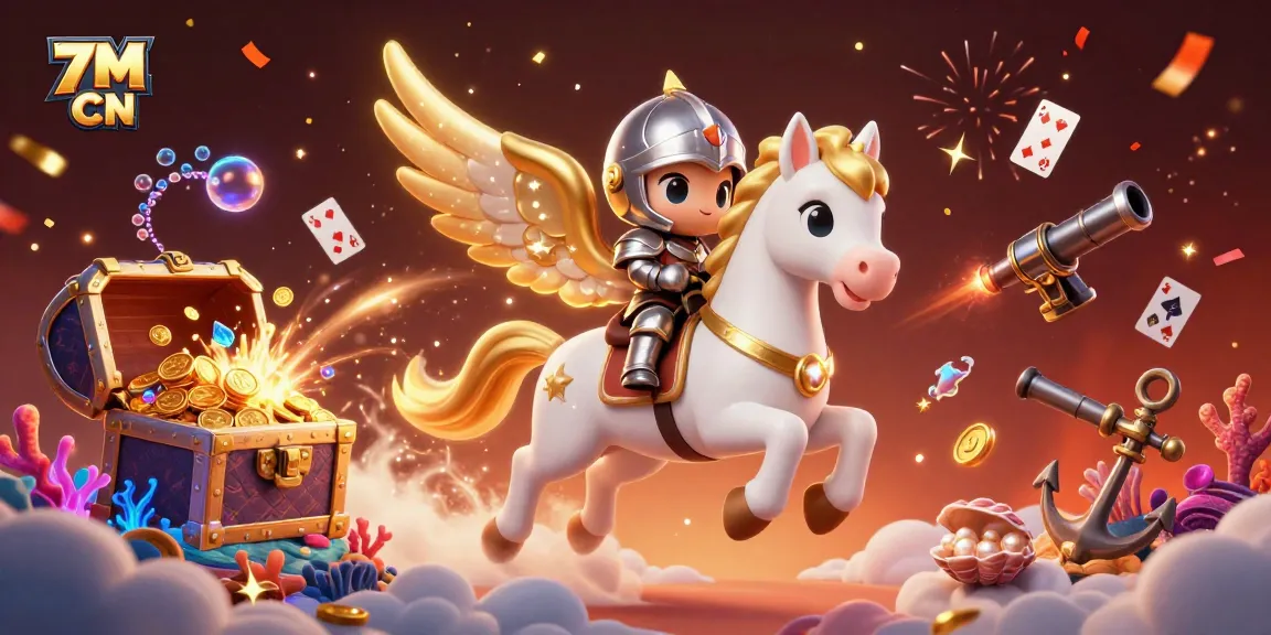 Experience thrilling wins with 7M CN in this dynamic gaming illustration adventuring through vibrant casino elements.