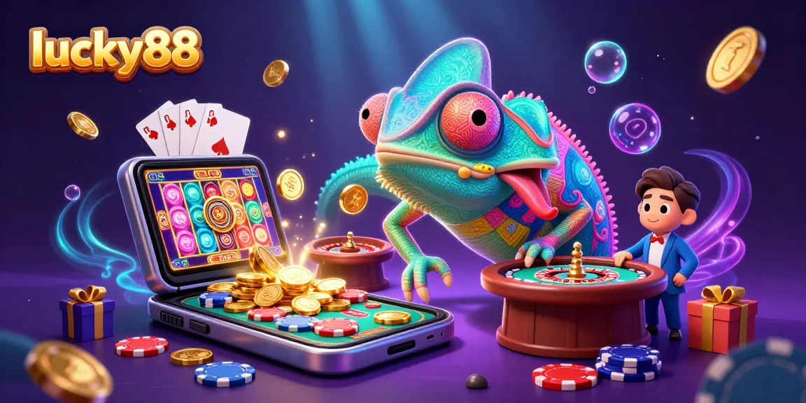 Experience winning thrills with lucky88 as gold coins fly amid colorful casino games.