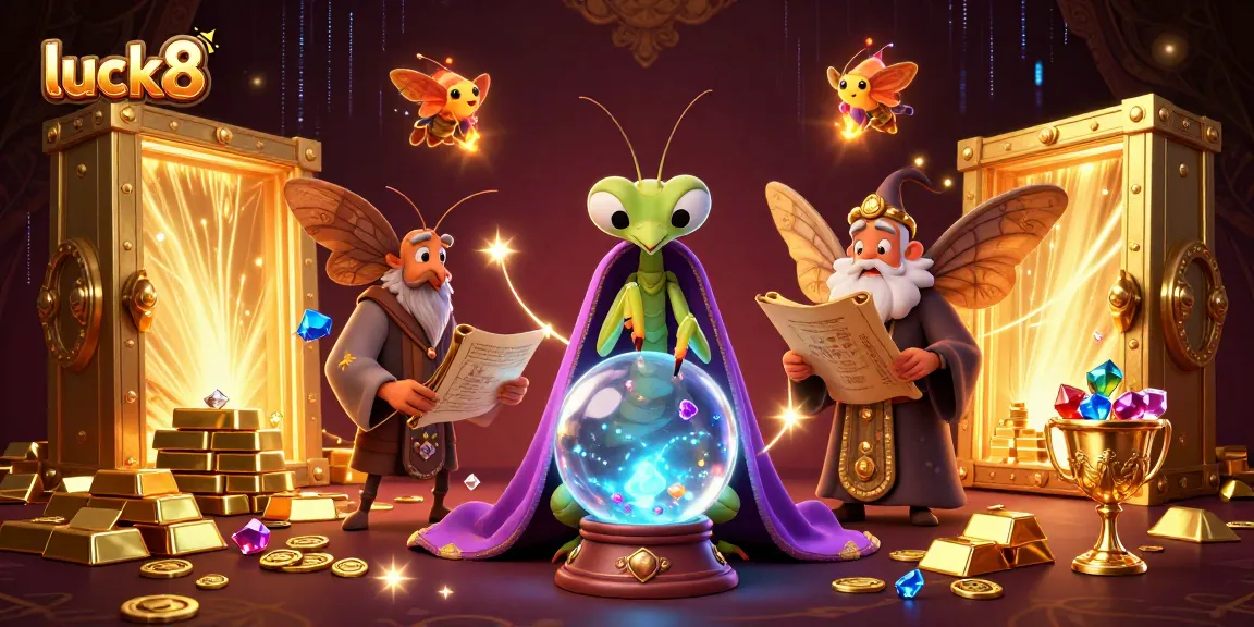 Win big with luck8 while enjoying a mystical casino adventure in a vibrant illustrated scene.