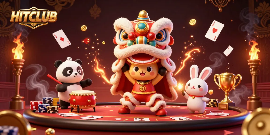 Win exciting poker games at HITCLUB with vibrant characters and lively casino elements.