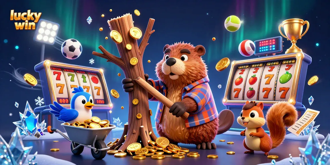 Experience the lucky win with a vibrant casino scene featuring colorful characters and golden coins
