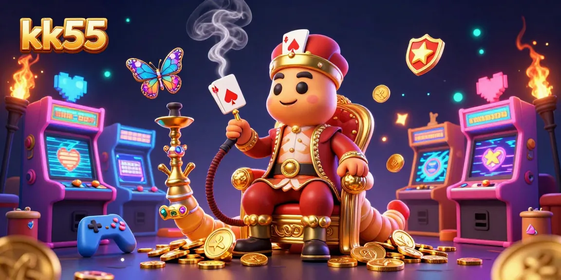 Engage with kk55 while enjoying a vibrant online casino experience featuring a lavish 3D scene.