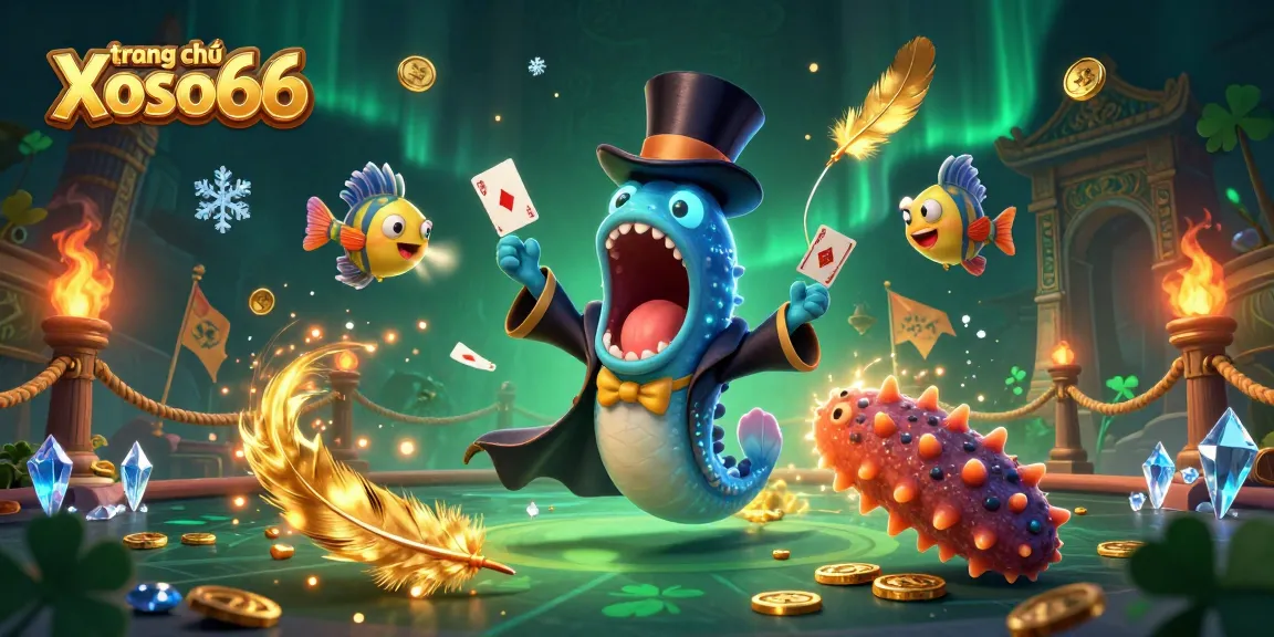 Engage with the dynamic scene at trang chủ Xoso66 featuring a magical deep-sea spectacle of eels and fish.