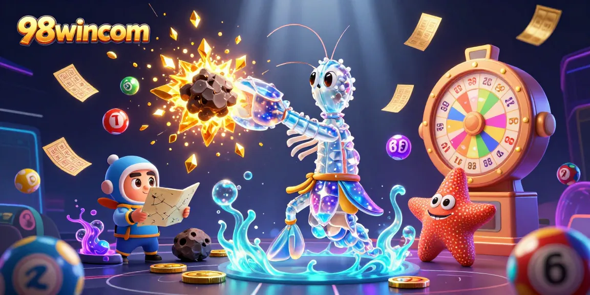 Engage in thrilling gaming action with 98wincom's vibrant lottery scene full of excitement.