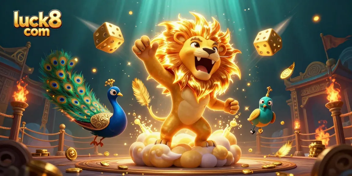 Experience the thrill of gambling with luck8 com's dynamic gaming scene featuring vibrant characters and casino elements.