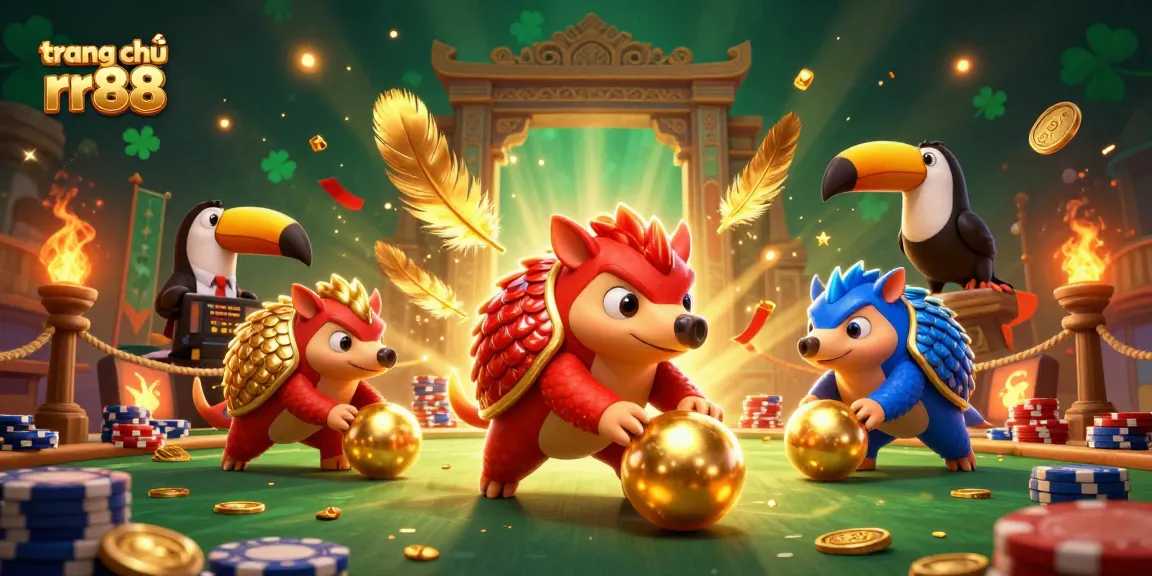 Engage in thrilling games at trang chủ rr88 with energetic pangolins bowling through poker chips.