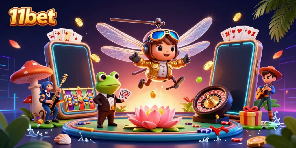 Experience thrilling action at 11bet with our vibrant casino scene filled with excitement.