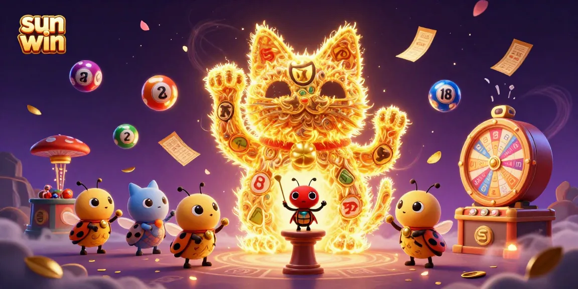 Experience the thrill of sun win with vibrant casino symbols and dynamic game elements in this exciting 3D illustration.