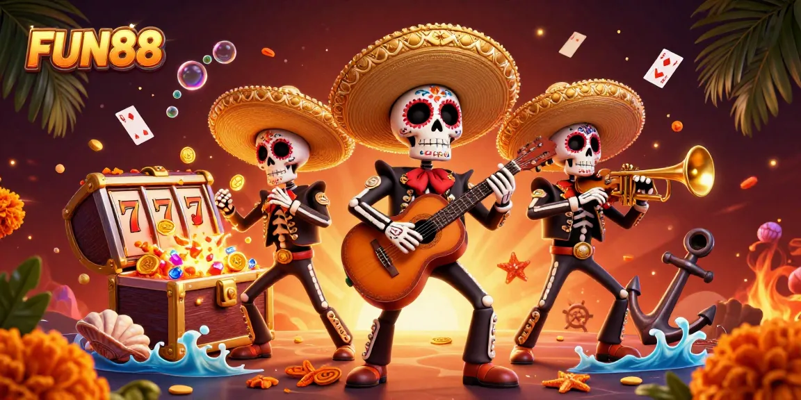 Experience thrilling casino excitement with FUN88, featuring a vibrant 3D mariachi scene.