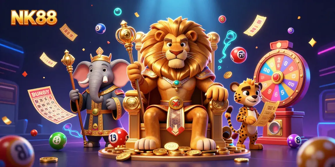 Experience thrilling gameplay at NK88 with a vibrant fantasy casino scene featuring energetic characters and dynamic elements.