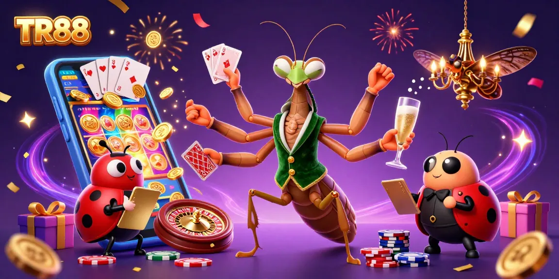 Join TR88's exciting table with a giant praying mantis and ladybug pit boss delivering thrills and prizes.