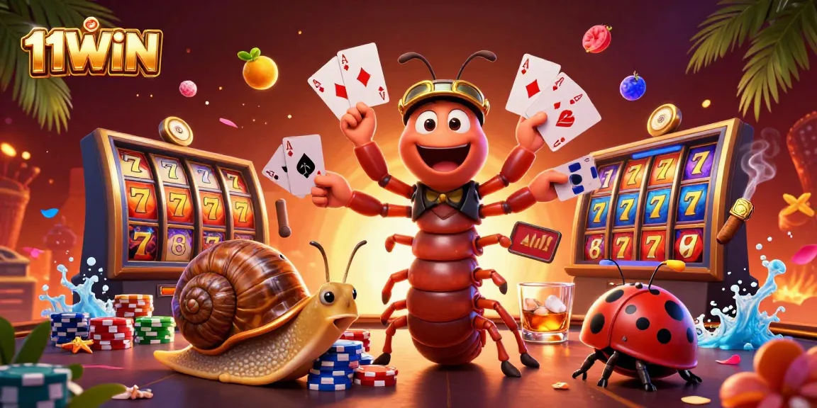 Experience thrilling gameplay at 11WIN with vibrant slot reels and a dynamic casino atmosphere.