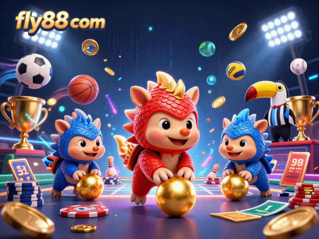Engage with thrilling bets at fly88 com while watching rival pangolins in a colorful casino showdown.