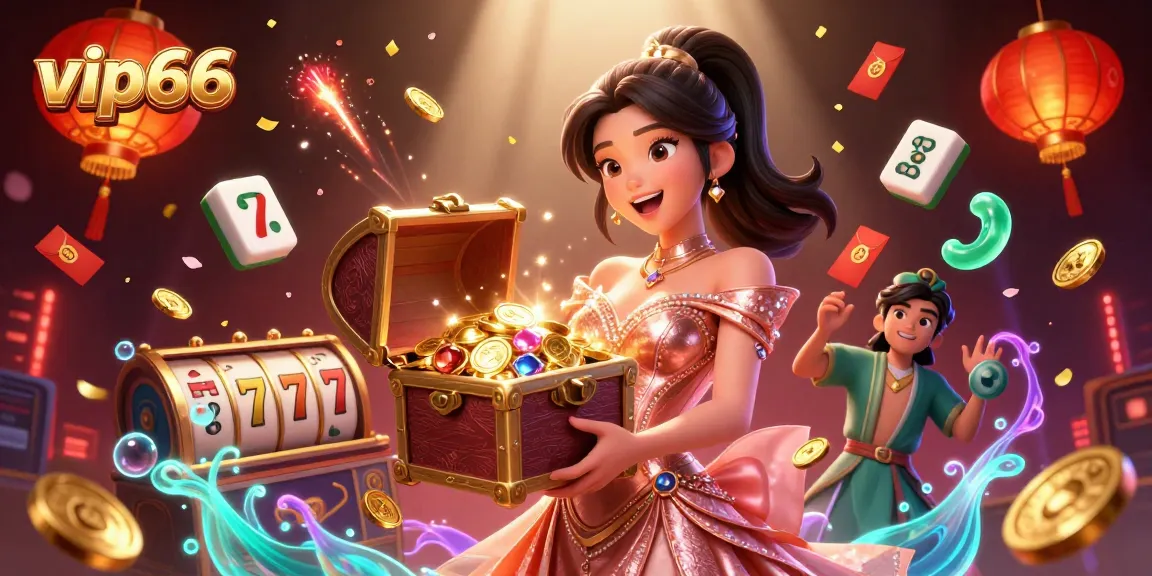 Experience thrilling wins at vip66 with a captivating scene of treasure and gaming excitement.