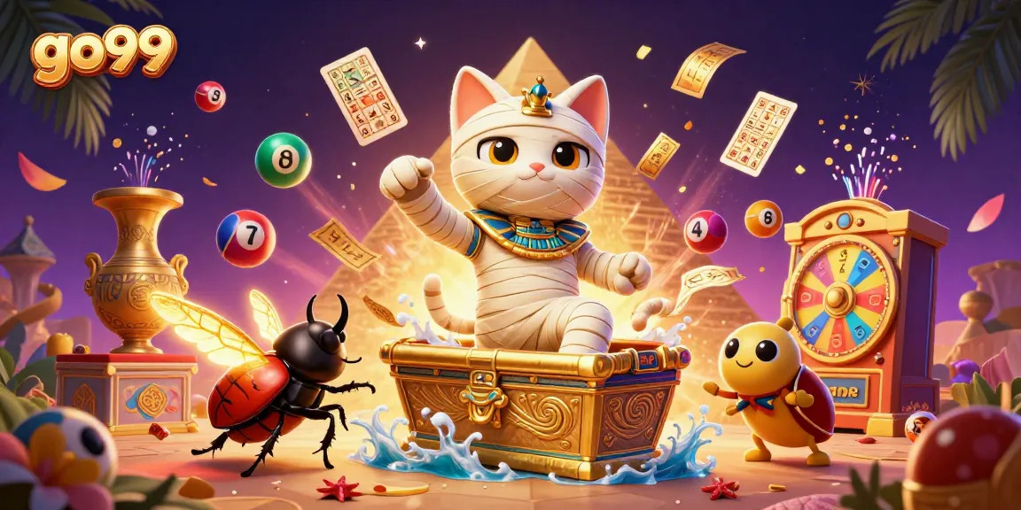 Experience thrilling gameplay with go99's Egyptian casino adventure featuring lively characters and gaming elements.