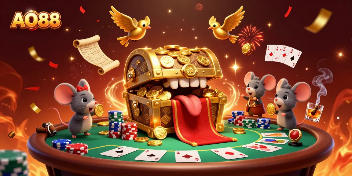 Engage with AO88's vibrant casino world of adventure mice and treasure.