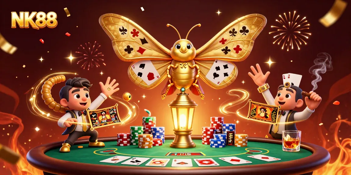 Engage in thrilling gameplay at NK88 with vibrant casino scenes and lively elements.
