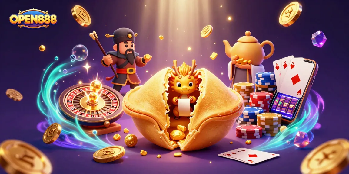 Experience winning with OPEN888 as the wise dragon guides players in a vibrant casino scene.