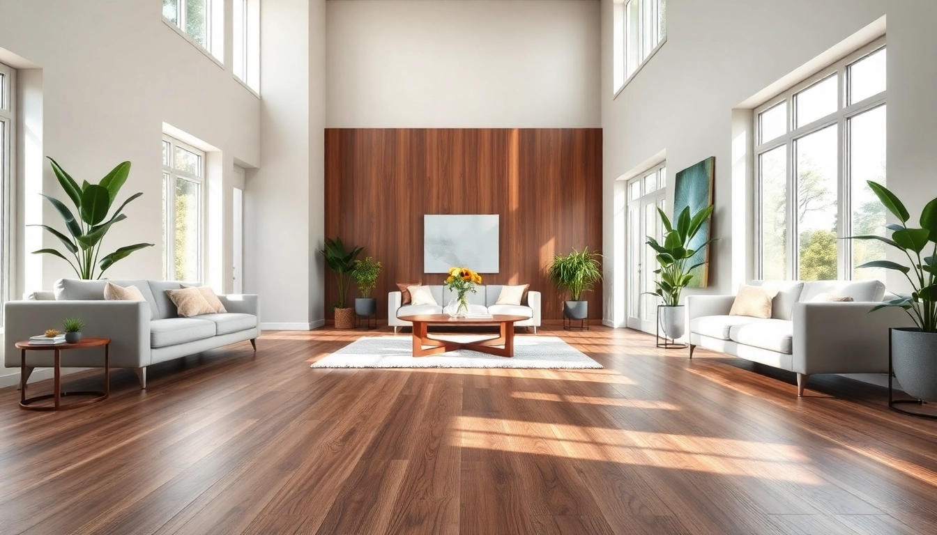 Showcasing luxury vinyl plank flooring in a stylish living room with modern decor and natural light.