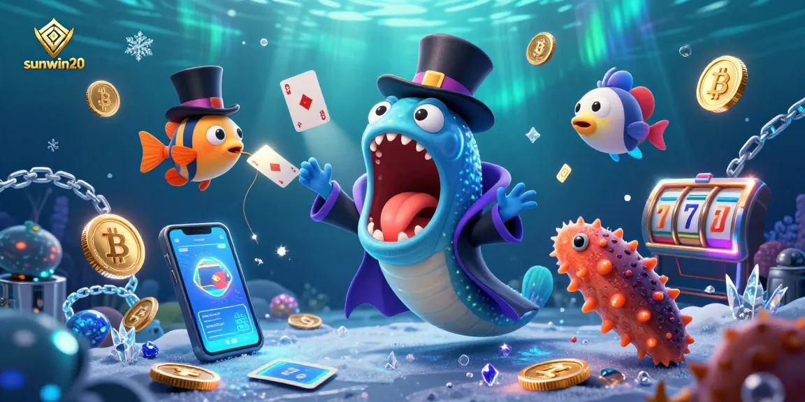 Experience the excitement of sunwin20 with vibrant characters performing magical casino tricks.