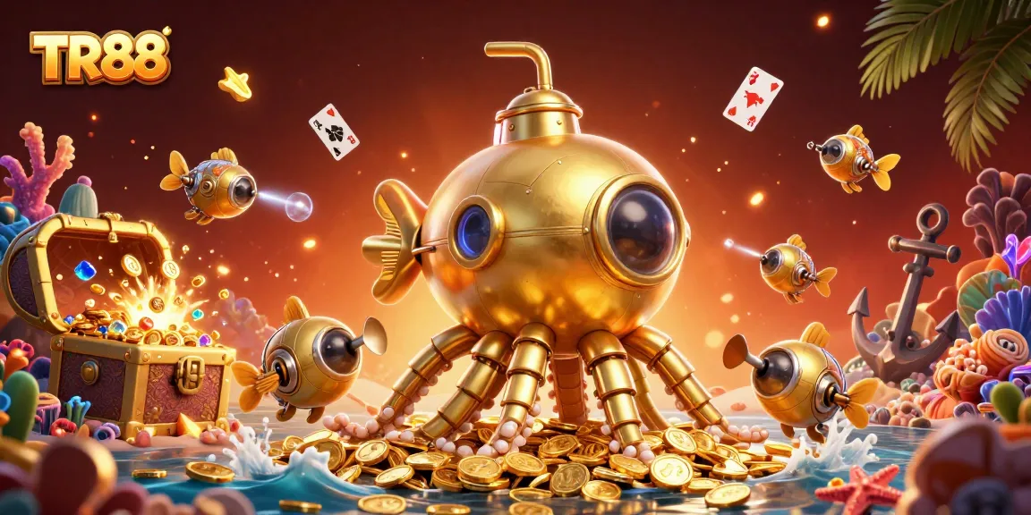 Experience the thrilling delights of TR88 with golden creatures and treasure in a dynamic underwater setting.