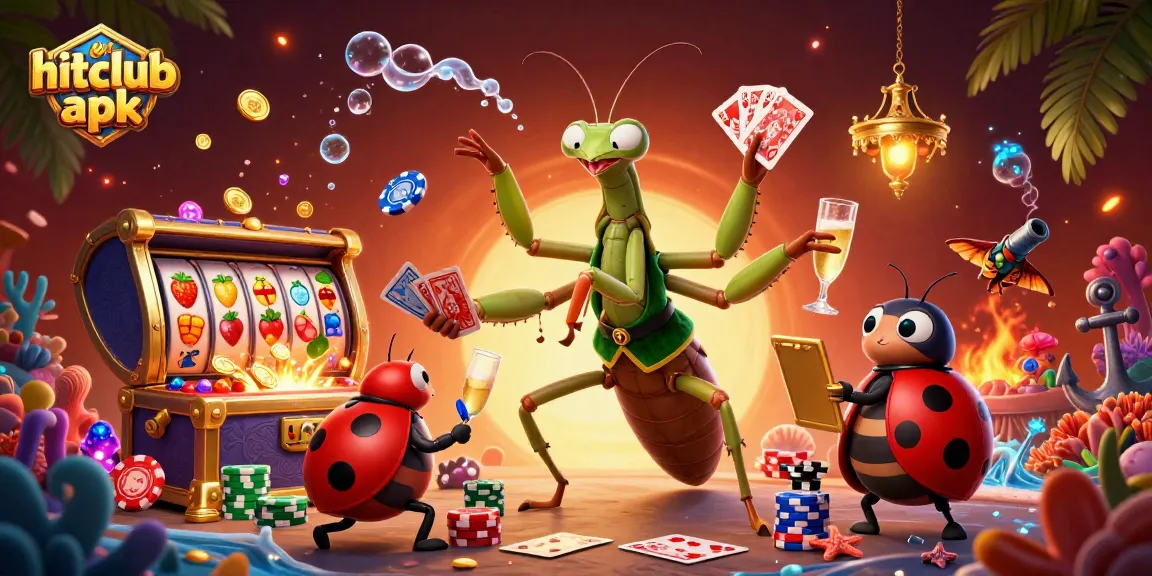 Experience excitement with hitclub apk in this vibrant 3D casino illustration featuring dynamic gameplay elements.