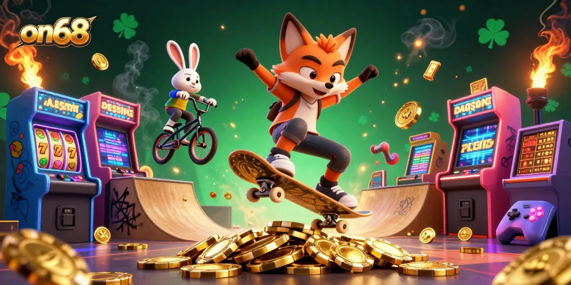 Experience the thrill of on68 with a vibrant 3D illustration of gaming adventure.