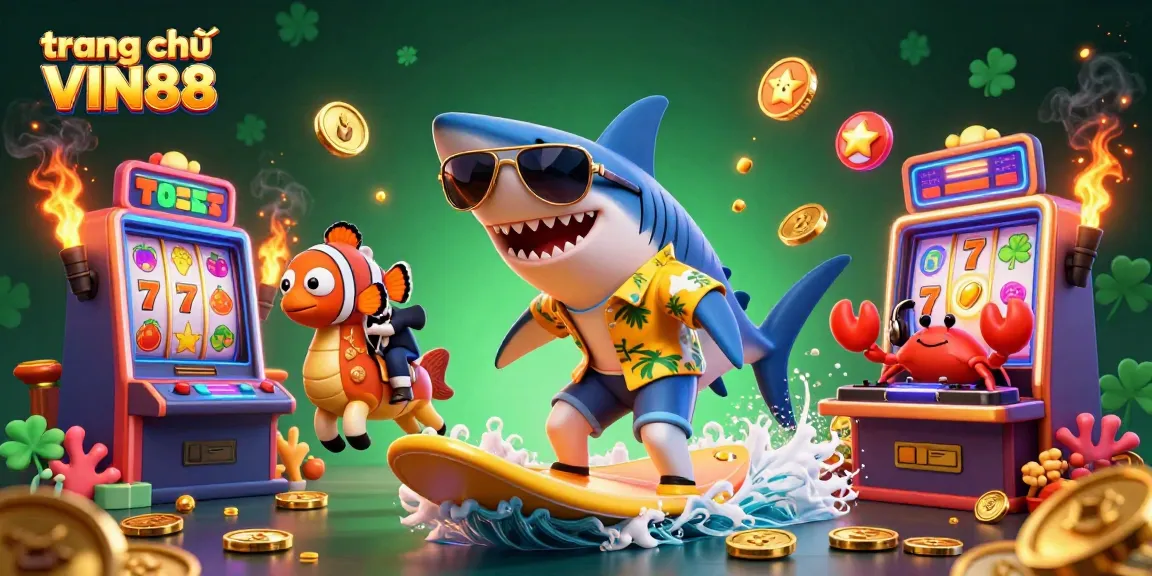 Experience the thrill of trang chủ VIN88 as slot reels spin with exciting wins in a vibrant underwater scene.