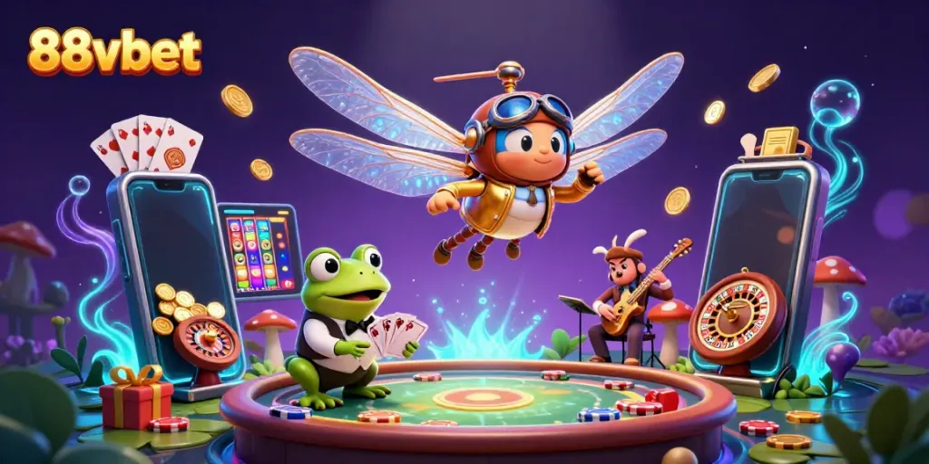Engage in exciting gaming experiences at 88vbet's vibrant lily pad casino scene.