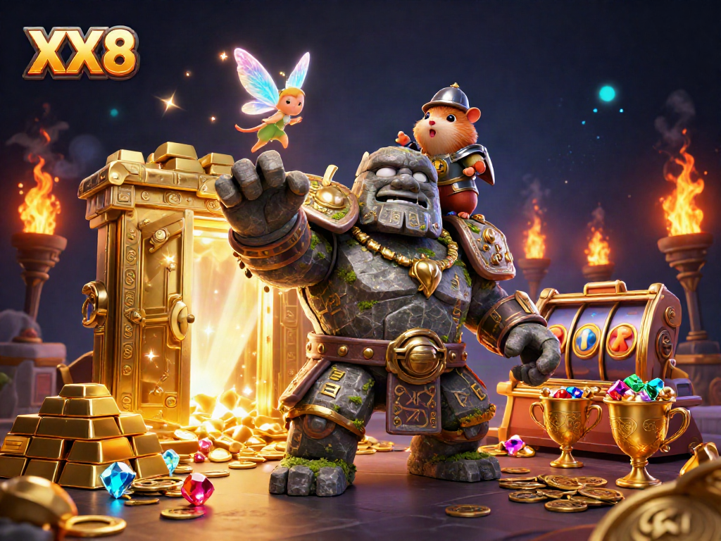 Play XX8 in a vibrant world filled with treasures and dynamic slot symbols.