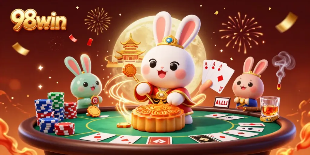 Engage in thrilling gameplay at 98win with a vibrant casino scene featuring dynamic poker action.