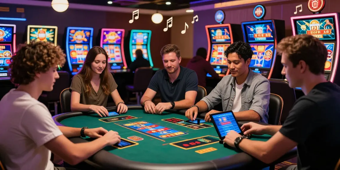 Paysafe-Karten-Casino-Szene mit Spielern, die begeistert Geld einzahlen und an einer lebhaften Online-Spielatmosphäre teilnehmen.
