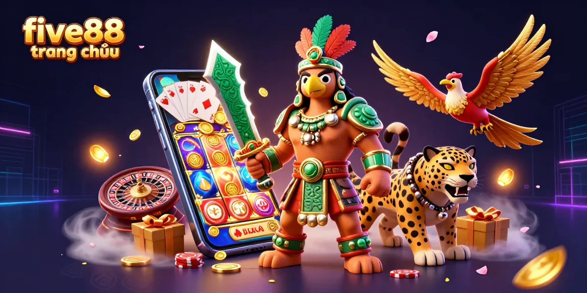 Experience the excitement of five88 trang chủ with vibrant 3D casino elements and characters.