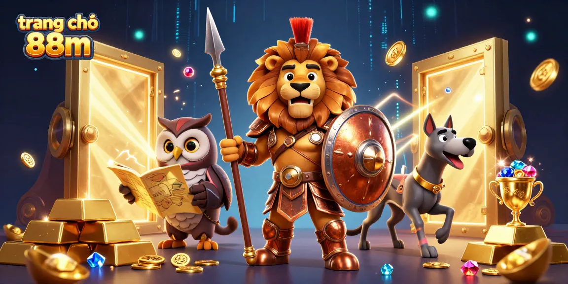 Experience gaming excitement on trang chủ 88m with an epic casino scene featuring a Spartan lion and treasures.