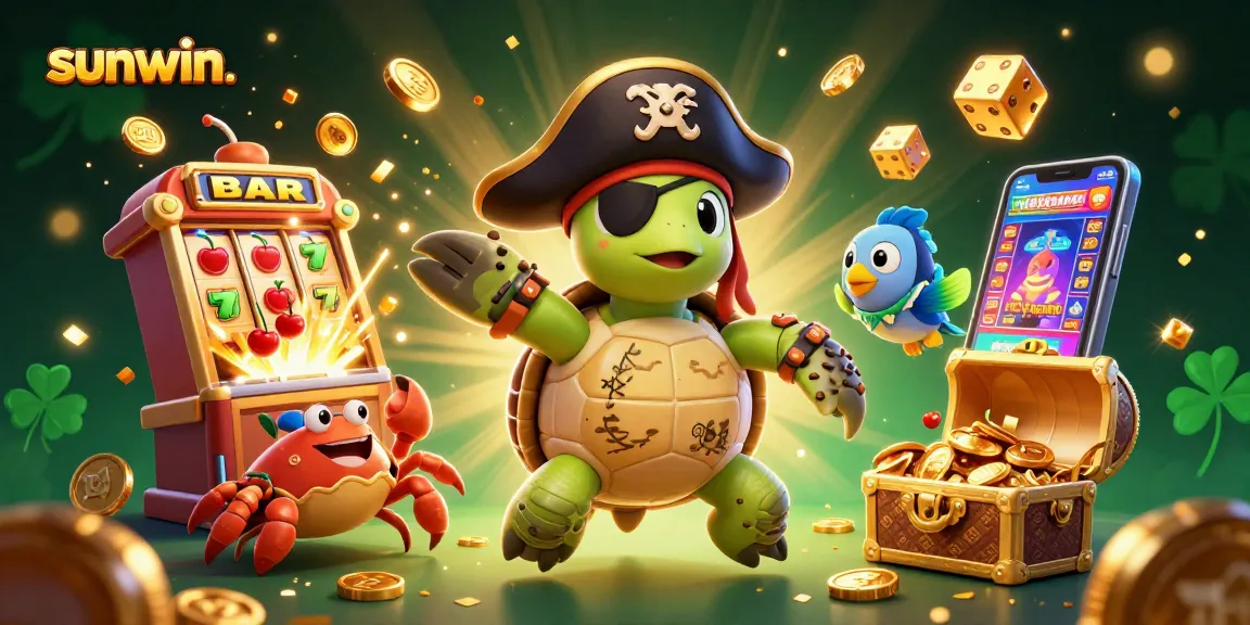 Experience excitement with sunwin. in this vibrant 3D casino scene featuring a bursting jackpot and engaging game elements.